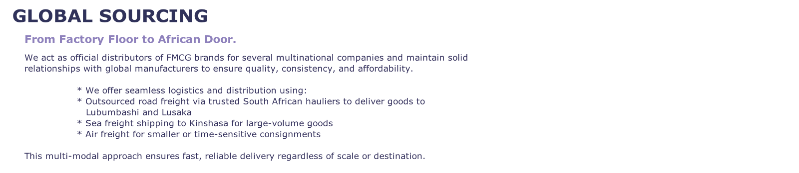 GLOBAL SOURCING
